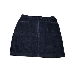 Vtg Carolina Blues Corduroy Mini Skirt Womens 14 Black Western Preppy Boho Cotta